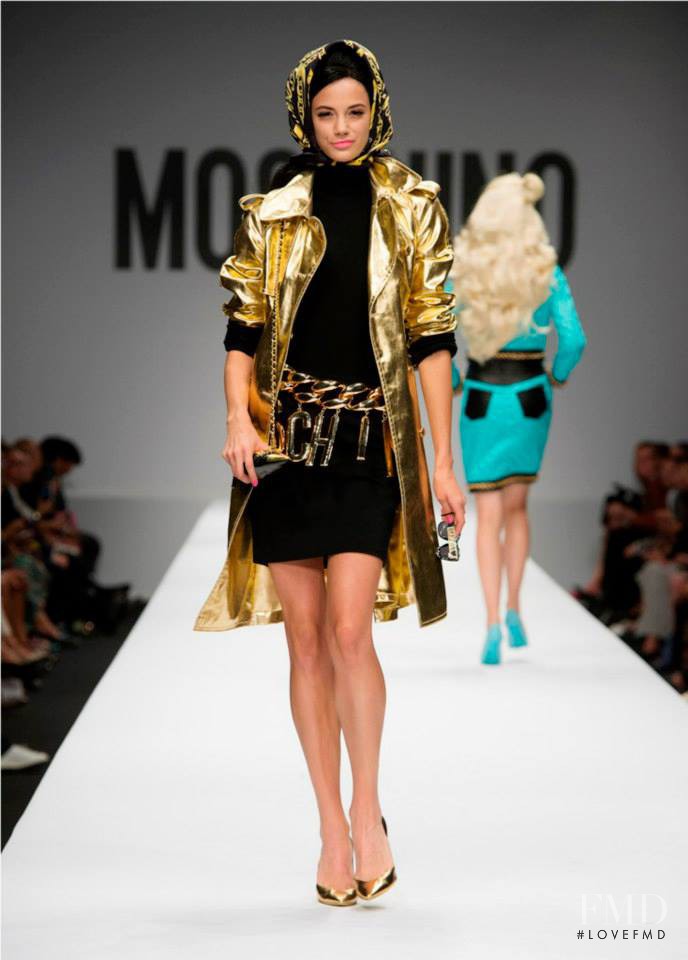 Anja Leuenberger featured in  the Moschino fashion show for Spring/Summer 2015
