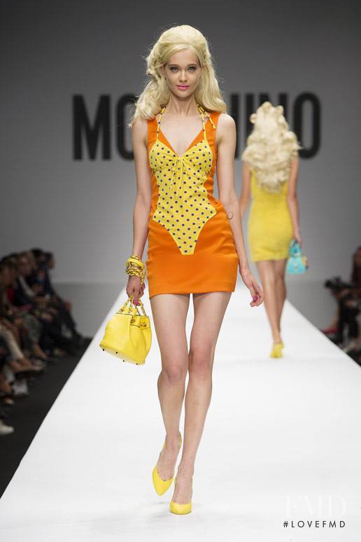 Tanya Katysheva featured in  the Moschino fashion show for Spring/Summer 2015