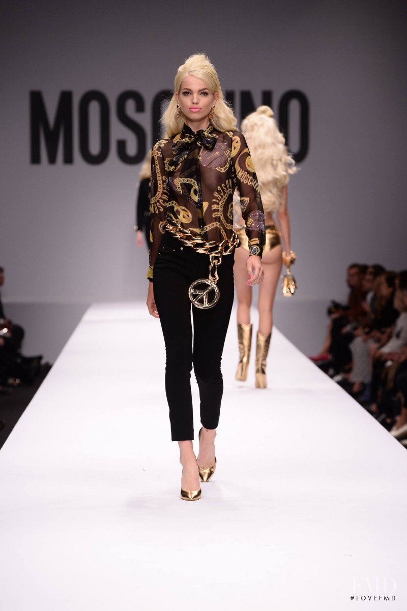Daphne Groeneveld featured in  the Moschino fashion show for Spring/Summer 2015