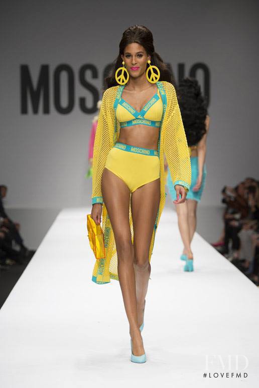 Cindy Bruna featured in  the Moschino fashion show for Spring/Summer 2015