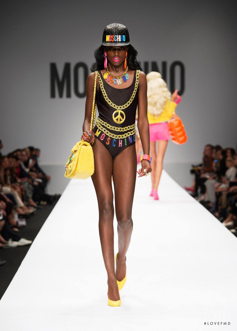 Leomie Anderson featured in  the Moschino fashion show for Spring/Summer 2015