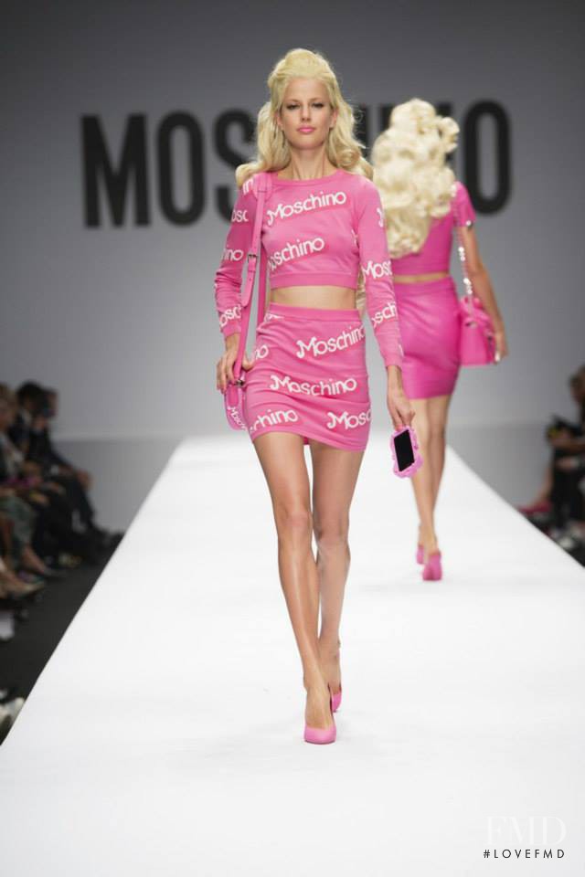 Elisabeth Erm featured in  the Moschino fashion show for Spring/Summer 2015
