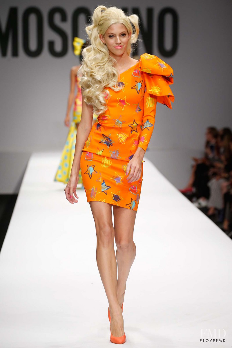 Devon Windsor featured in  the Moschino fashion show for Spring/Summer 2015