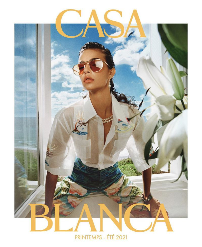 Marie Teissonniere featured in  the Casablanca advertisement for Spring/Summer 2021