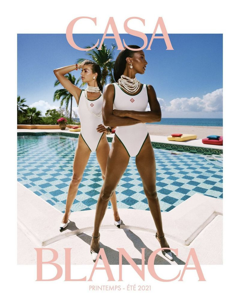 Jasmine Tookes featured in  the Casablanca advertisement for Spring/Summer 2021