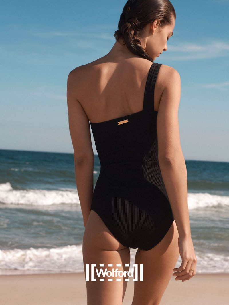 Marie Teissonniere featured in  the Wolford advertisement for Summer 2021