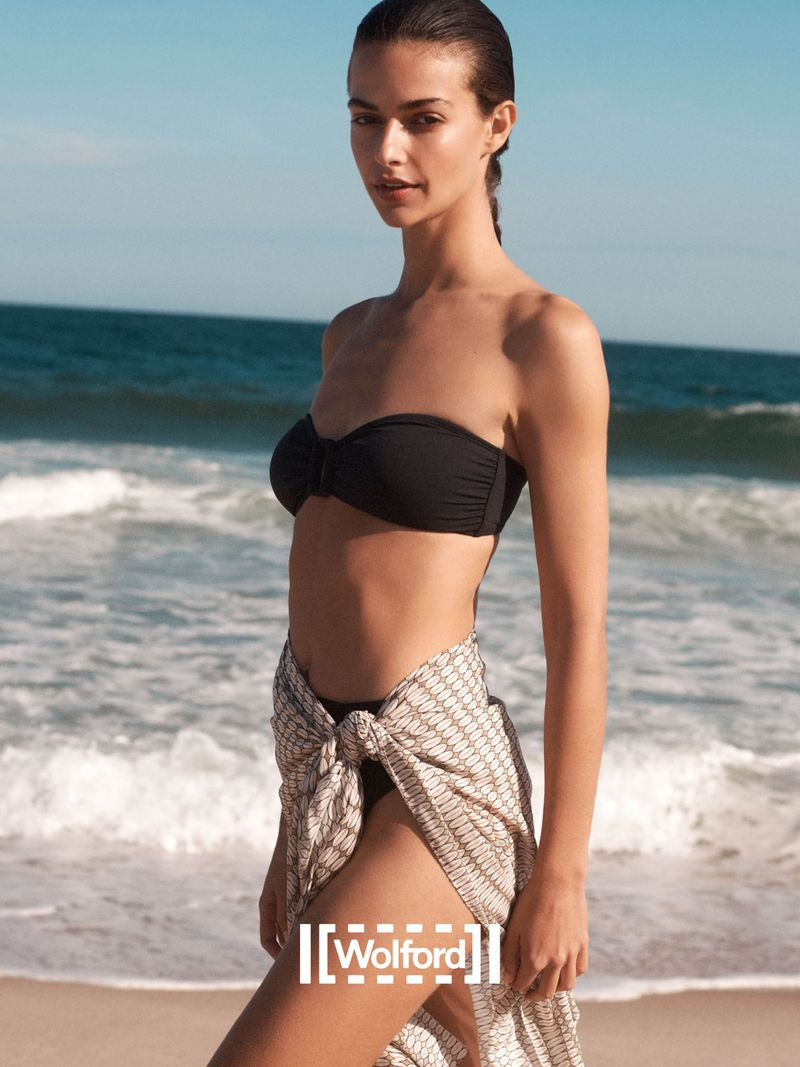 Marie Teissonniere featured in  the Wolford advertisement for Summer 2021