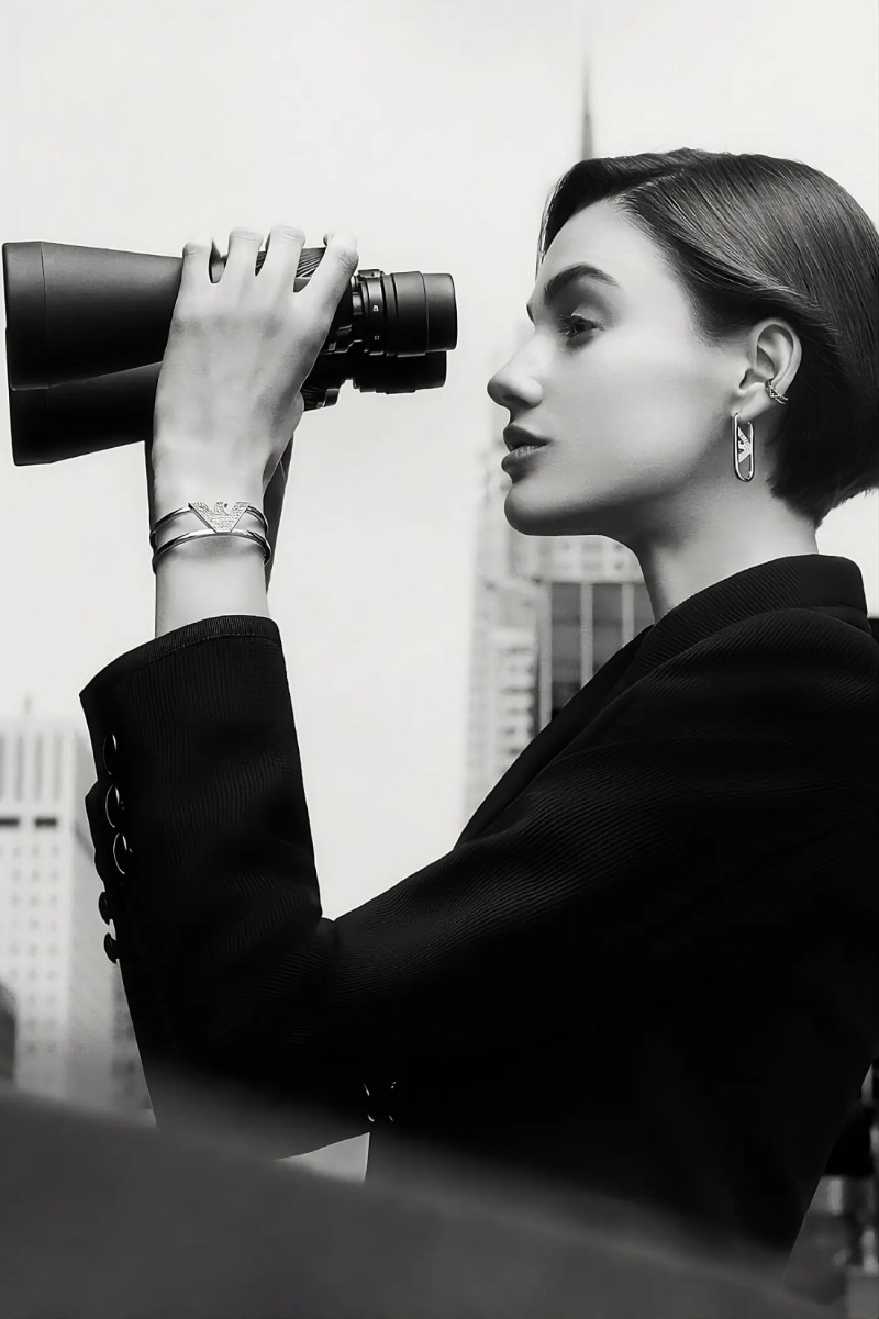 Aleyna Fitzgerald featured in  the Emporio Armani advertisement for Autumn/Winter 2023