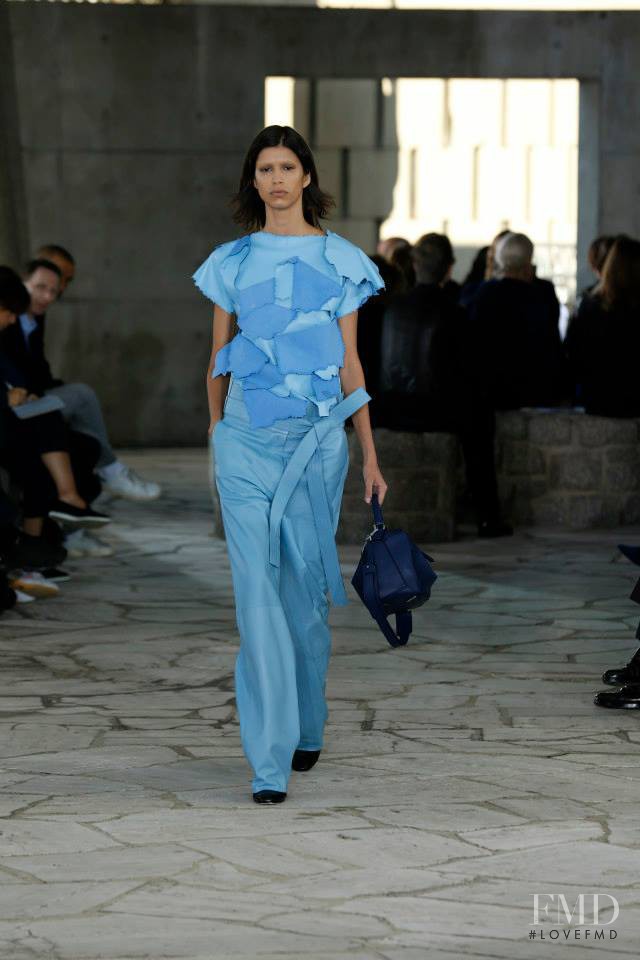 Mica Arganaraz featured in  the Loewe fashion show for Spring/Summer 2015