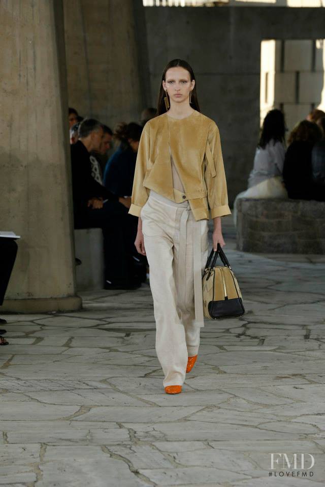 Waleska Gorczevski featured in  the Loewe fashion show for Spring/Summer 2015