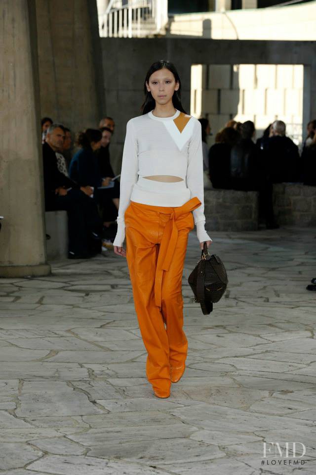 Issa Lish featured in  the Loewe fashion show for Spring/Summer 2015