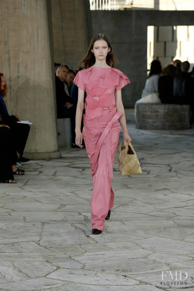 Kasia Jujeczka featured in  the Loewe fashion show for Spring/Summer 2015