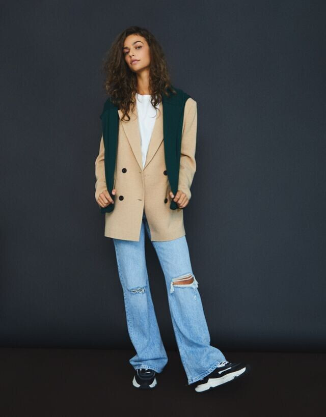 Marie Teissonniere featured in  the Bershka catalogue for Autumn/Winter 2021