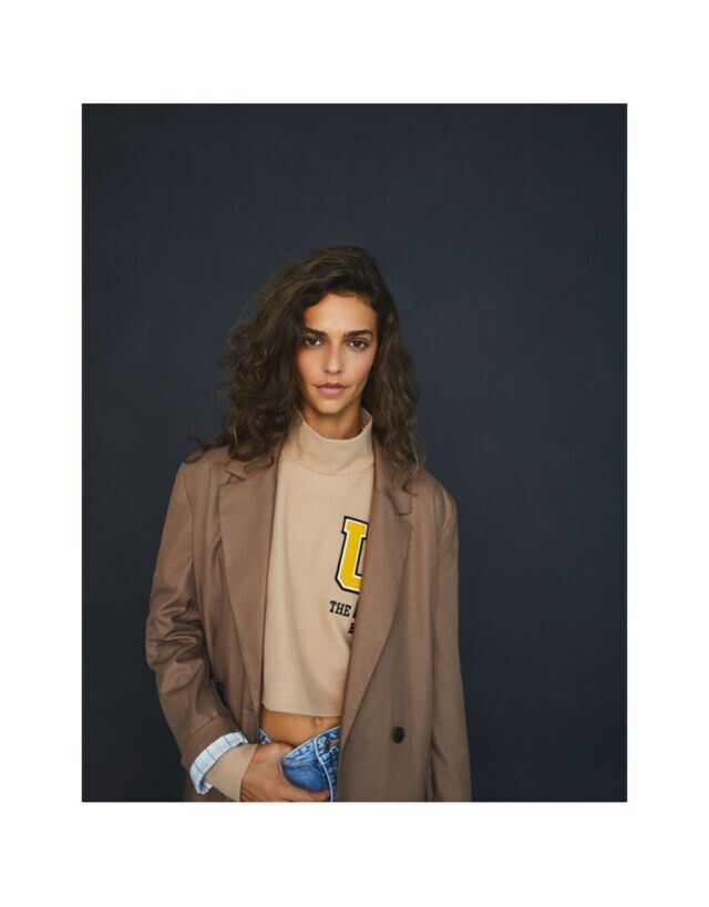 Marie Teissonniere featured in  the Bershka catalogue for Autumn/Winter 2021