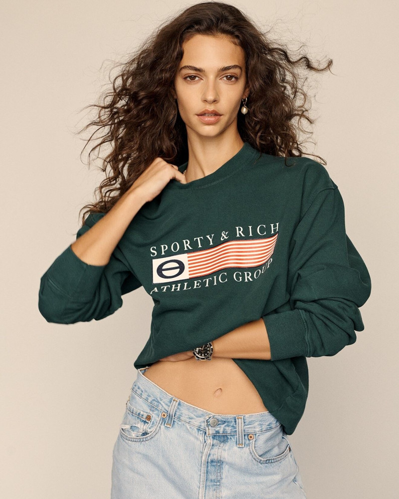 Marie Teissonniere featured in  the Sporty & Rich Green Friday Capsule Collection lookbook for Winter 2021