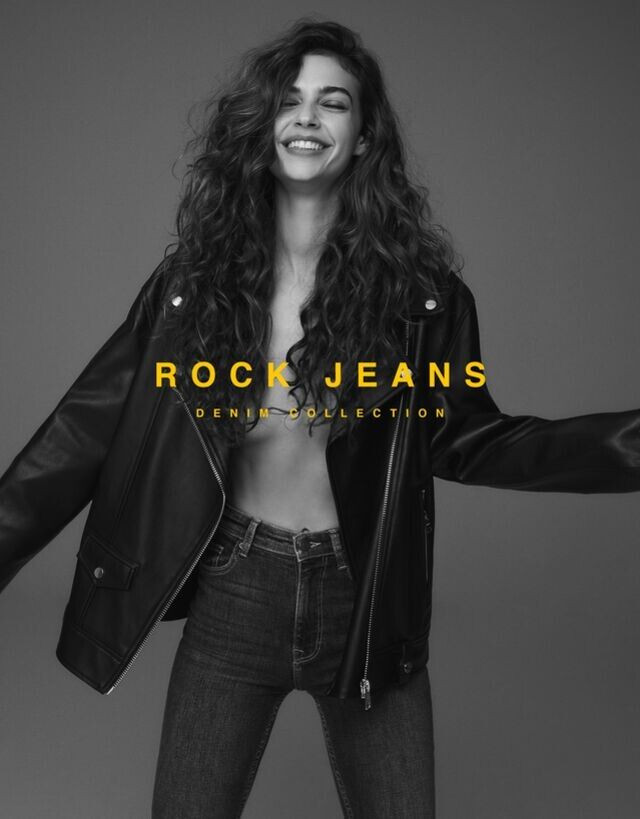 Marie Teissonniere featured in  the Bershka Rock Jeans catalogue for Spring/Summer 2022