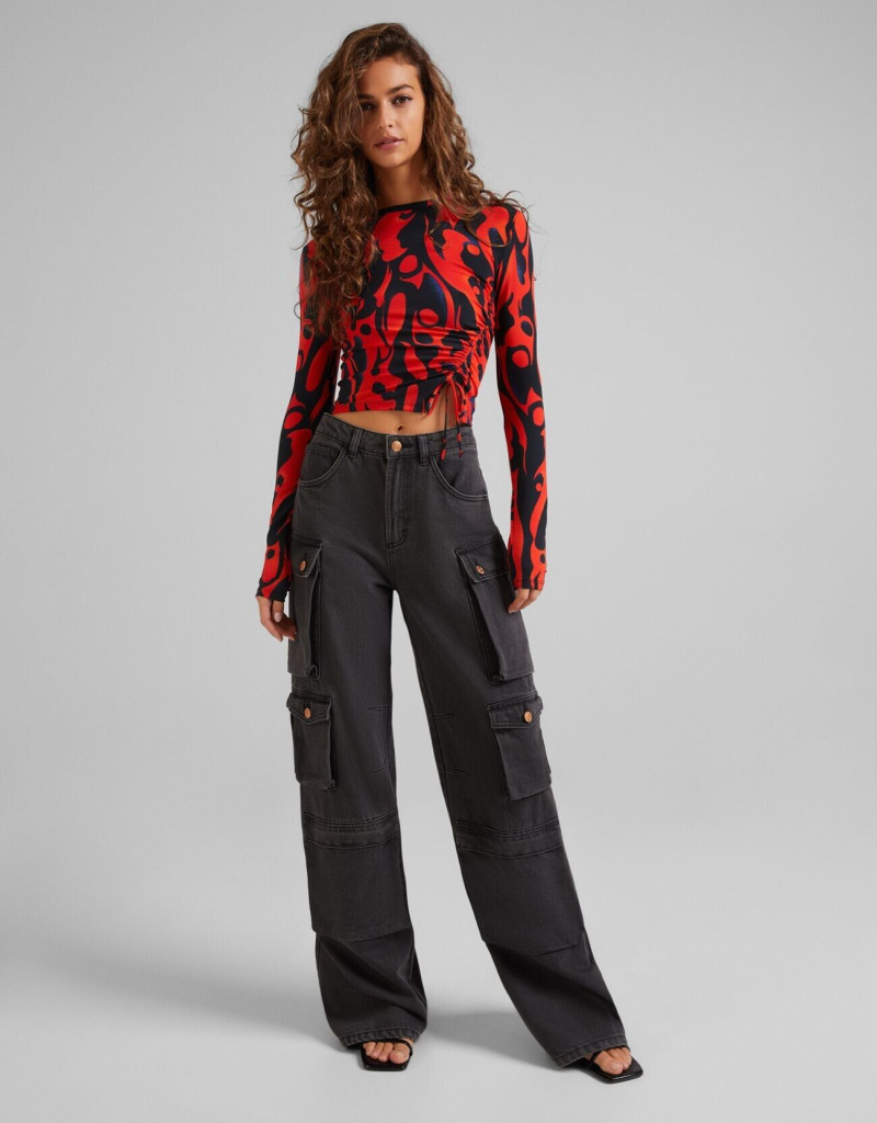 Marie Teissonniere featured in  the Bershka Rock Jeans catalogue for Spring/Summer 2022