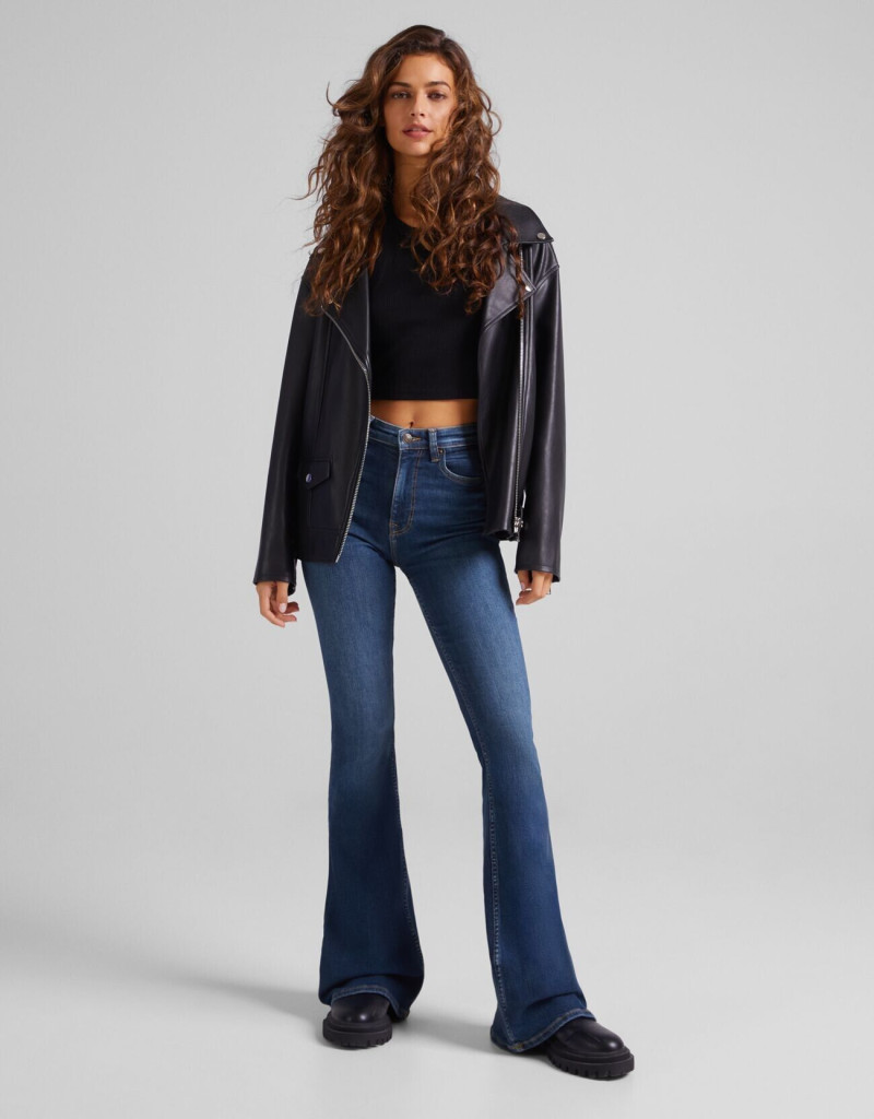 Marie Teissonniere featured in  the Bershka Rock Jeans catalogue for Spring/Summer 2022