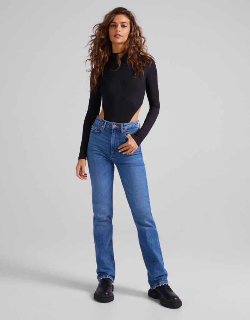 Marie Teissonniere featured in  the Bershka Rock Jeans catalogue for Spring/Summer 2022