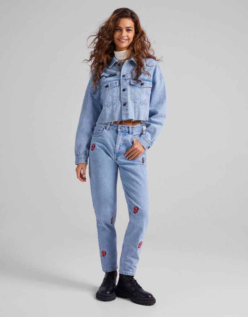 Marie Teissonniere featured in  the Bershka Rock Jeans catalogue for Spring/Summer 2022