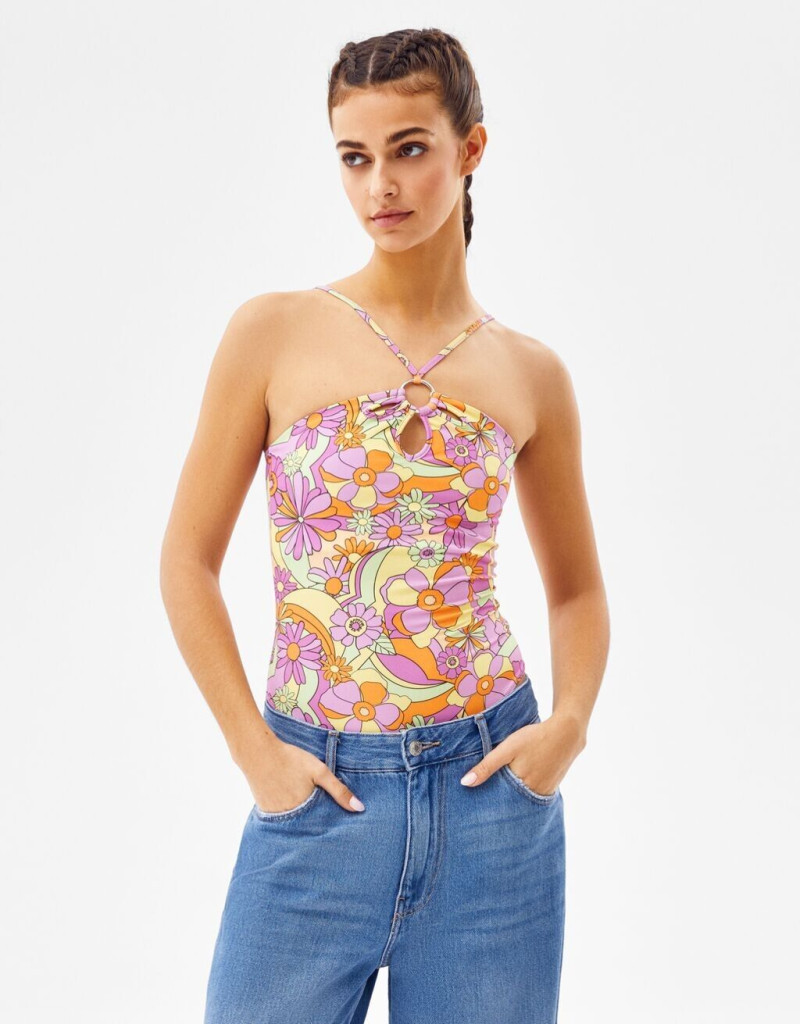 Marie Teissonniere featured in  the Bershka Rock Jeans catalogue for Spring/Summer 2022