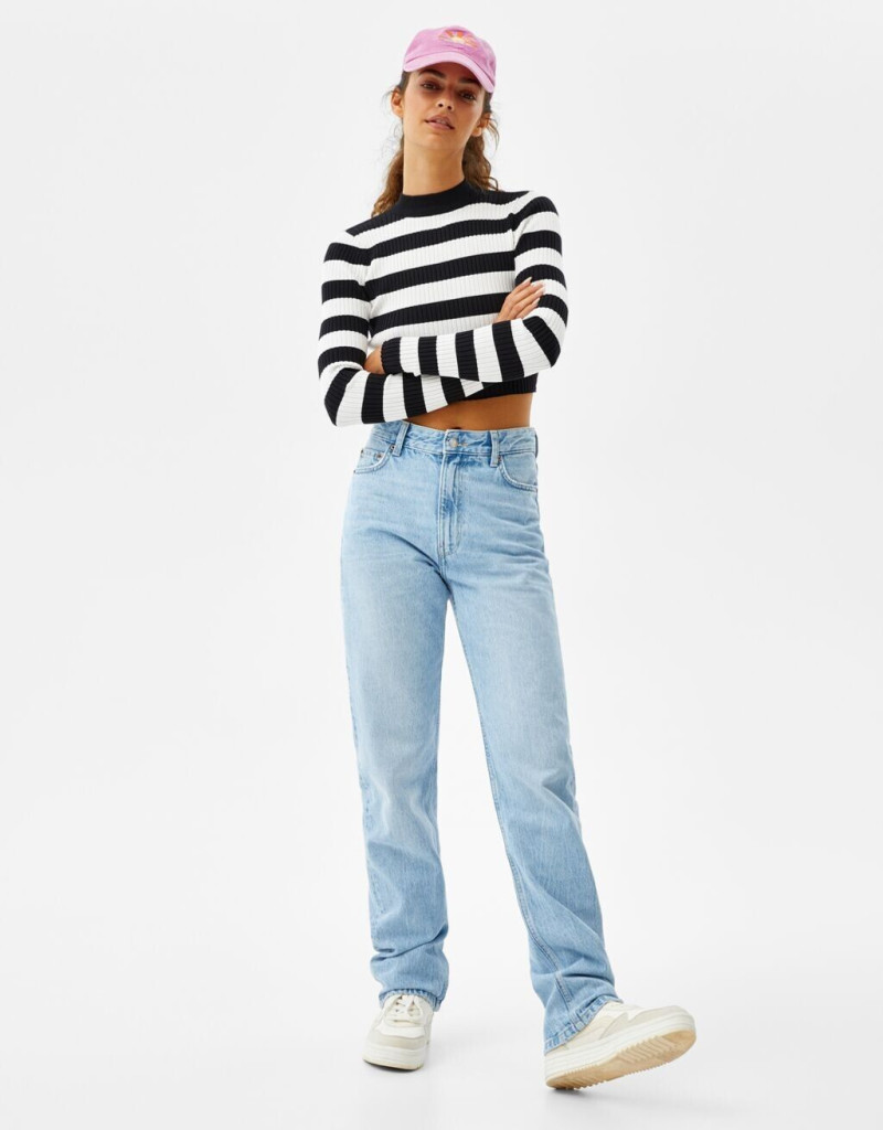 Marie Teissonniere featured in  the Bershka Rock Jeans catalogue for Spring/Summer 2022