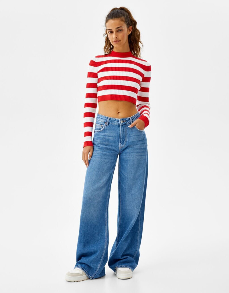 Marie Teissonniere featured in  the Bershka Rock Jeans catalogue for Spring/Summer 2022