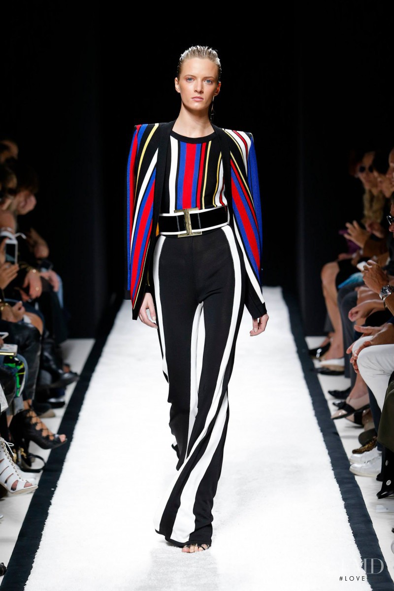 Daria Strokous featured in  the Balmain fashion show for Spring/Summer 2015