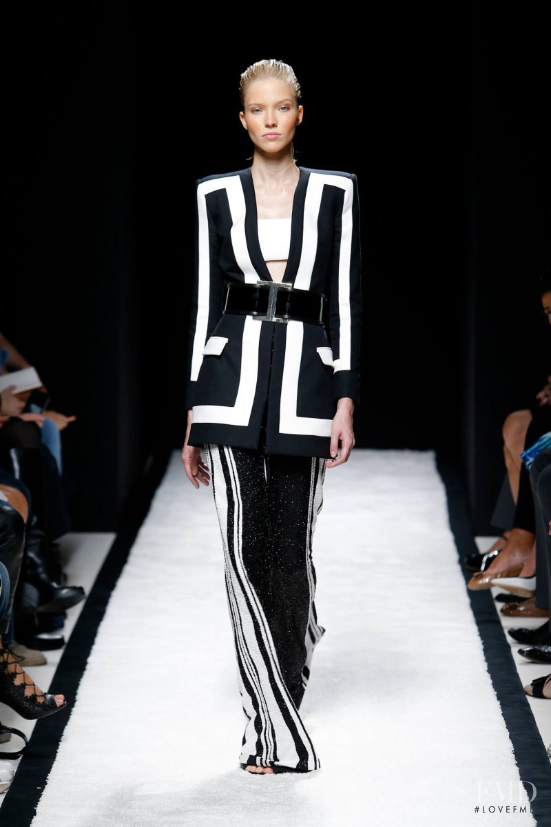 Sasha Luss featured in  the Balmain fashion show for Spring/Summer 2015