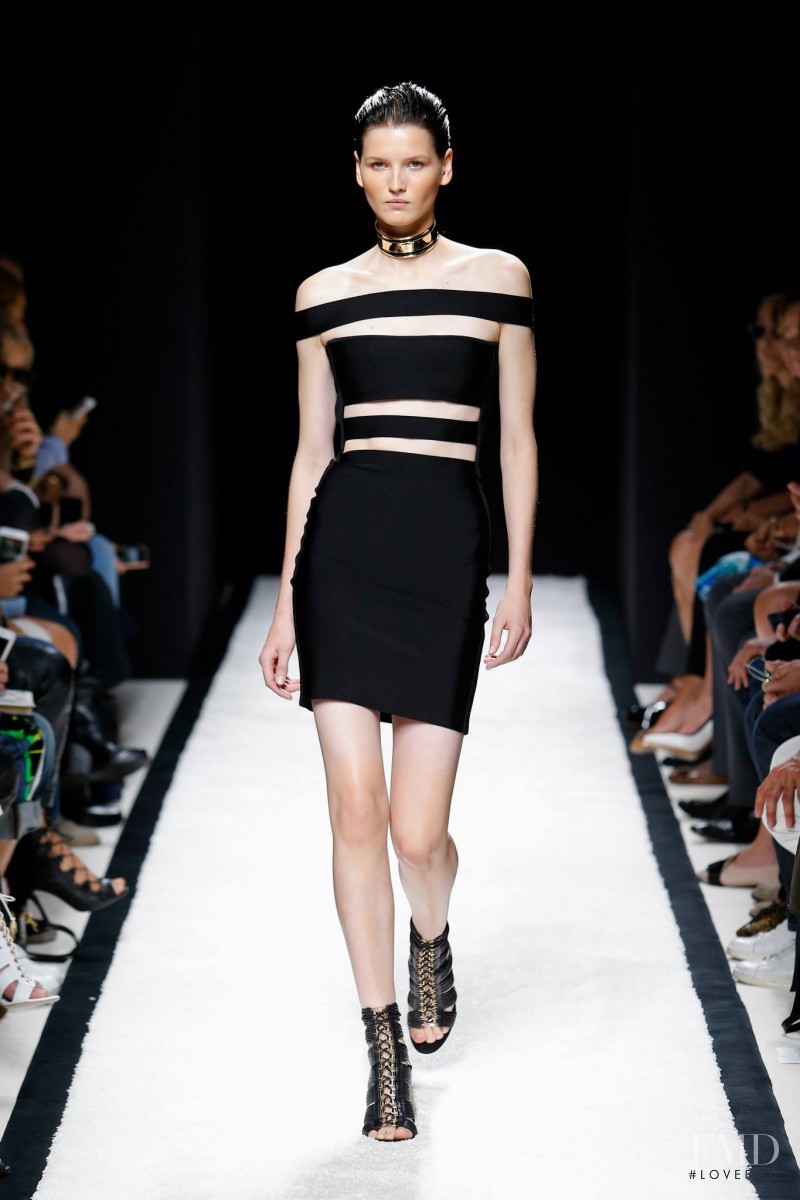 Katlin Aas featured in  the Balmain fashion show for Spring/Summer 2015