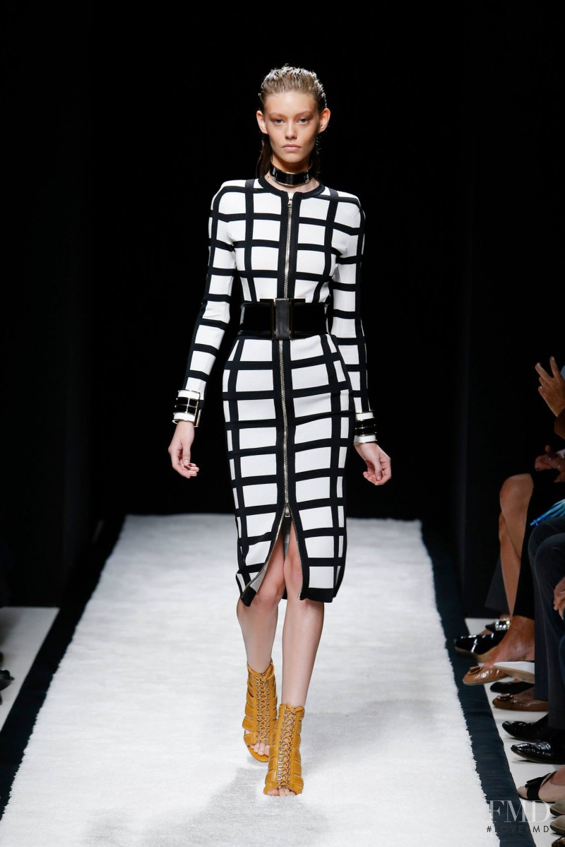 Ondria Hardin featured in  the Balmain fashion show for Spring/Summer 2015