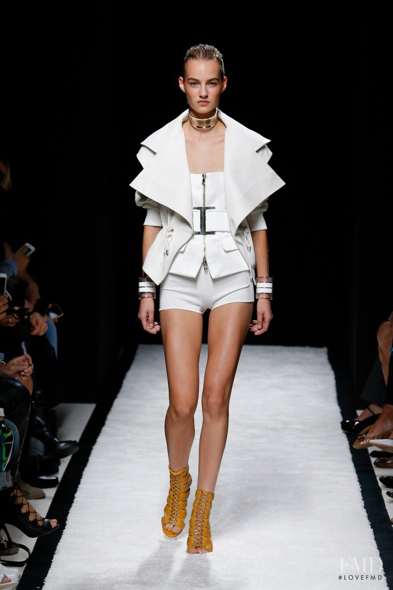 Maartje Verhoef featured in  the Balmain fashion show for Spring/Summer 2015