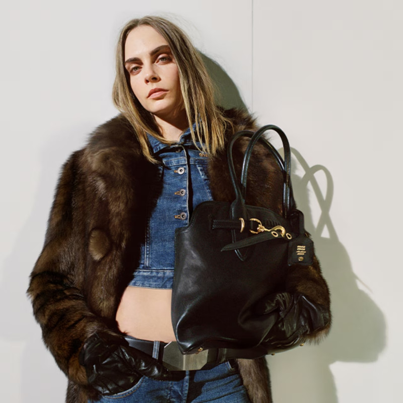 Cara Delevingne featured in  the Miu Miu Individual Moments advertisement for Autumn/Winter 2024