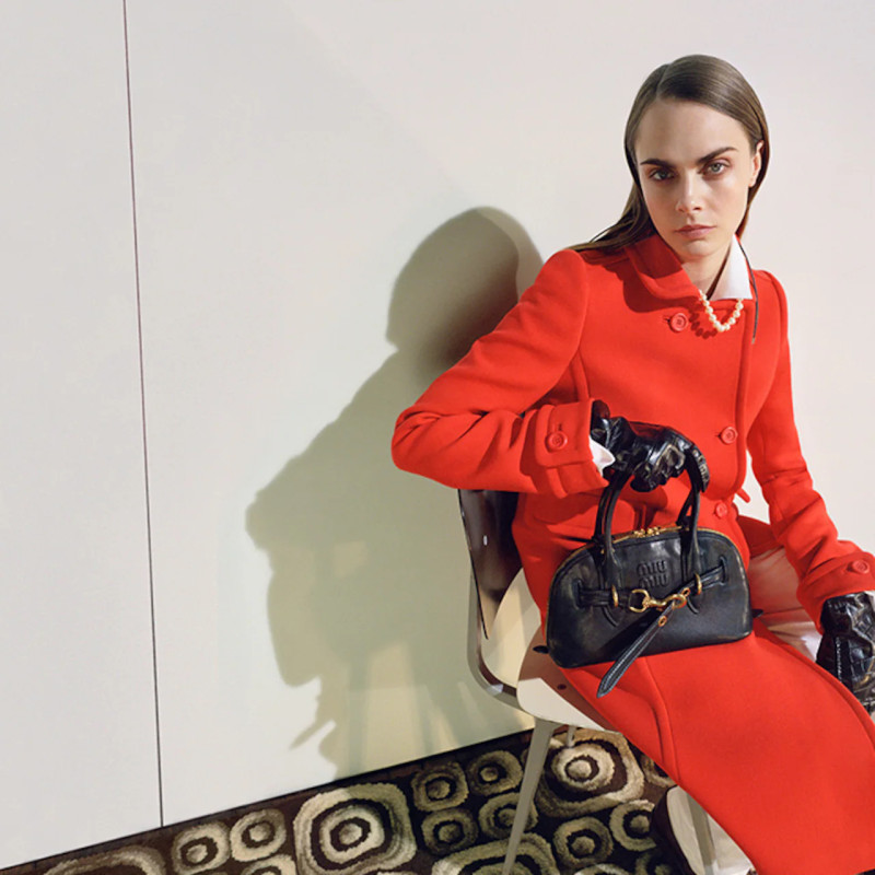 Cara Delevingne featured in  the Miu Miu Individual Moments advertisement for Autumn/Winter 2024