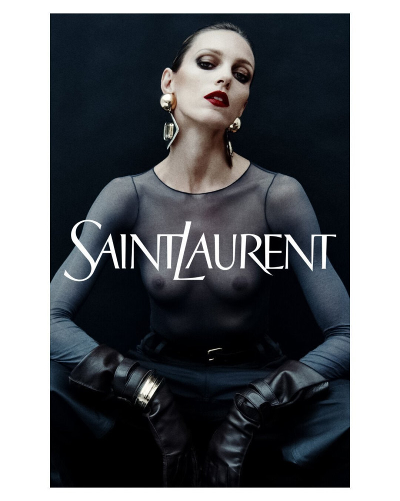 Anja Rubik featured in  the Saint Laurent advertisement for Spring/Summer 2024