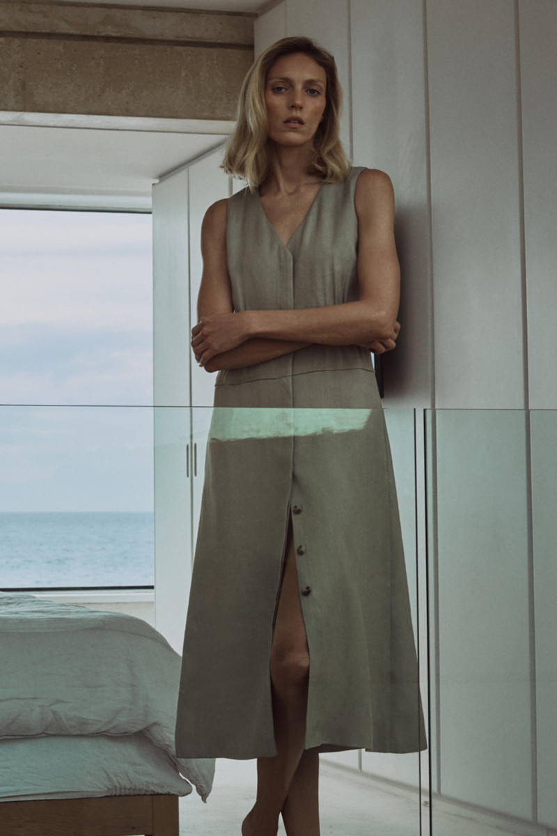 Anja Rubik featured in  the Zara lookbook for Pre-Fall 2024