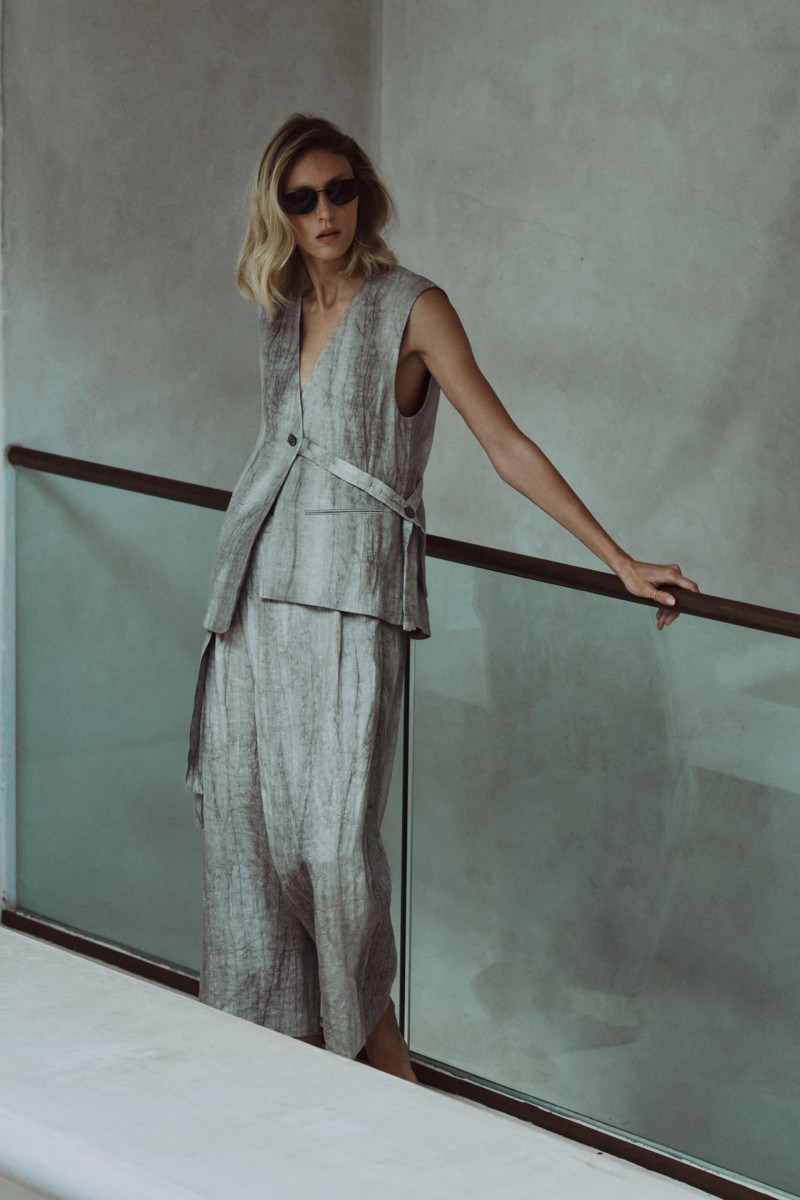 Anja Rubik featured in  the Zara lookbook for Pre-Fall 2024