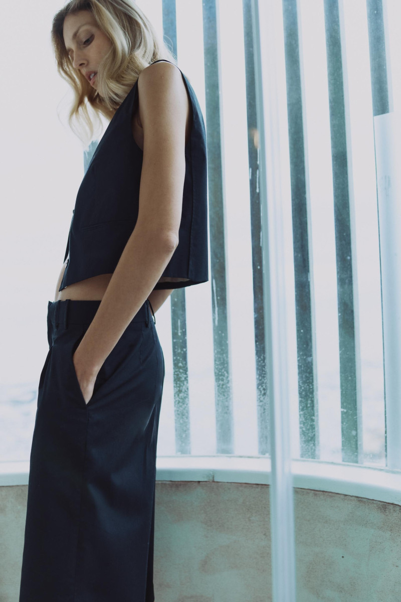 Anja Rubik featured in  the Zara lookbook for Pre-Fall 2024