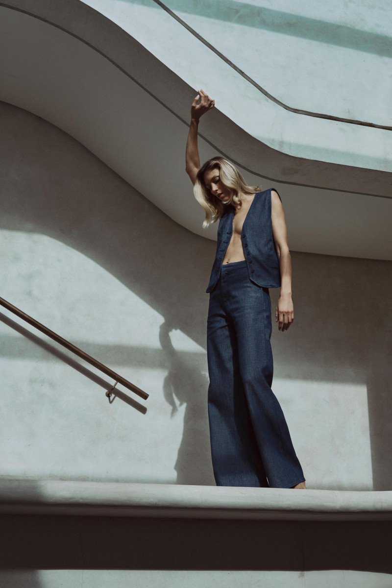 Anja Rubik featured in  the Zara lookbook for Pre-Fall 2024