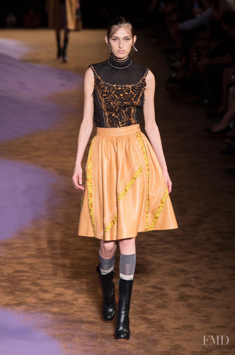 Zoe Huxford featured in  the Prada fashion show for Spring/Summer 2015