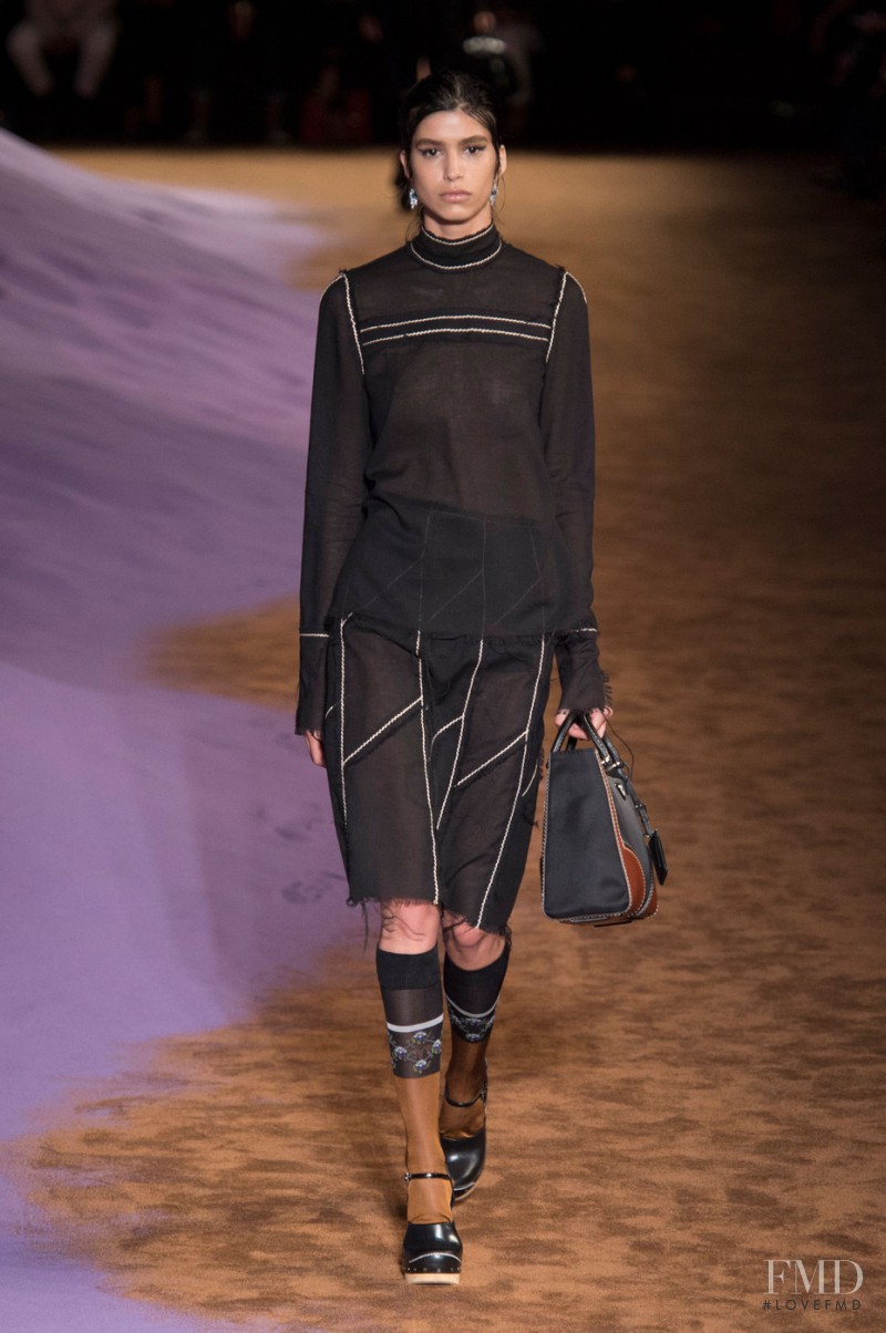 Mica Arganaraz featured in  the Prada fashion show for Spring/Summer 2015