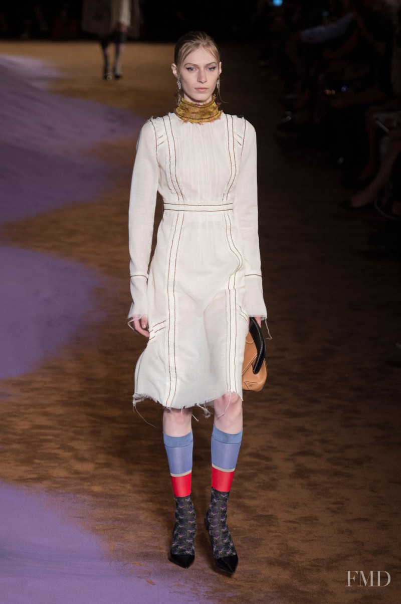 Julia Nobis featured in  the Prada fashion show for Spring/Summer 2015