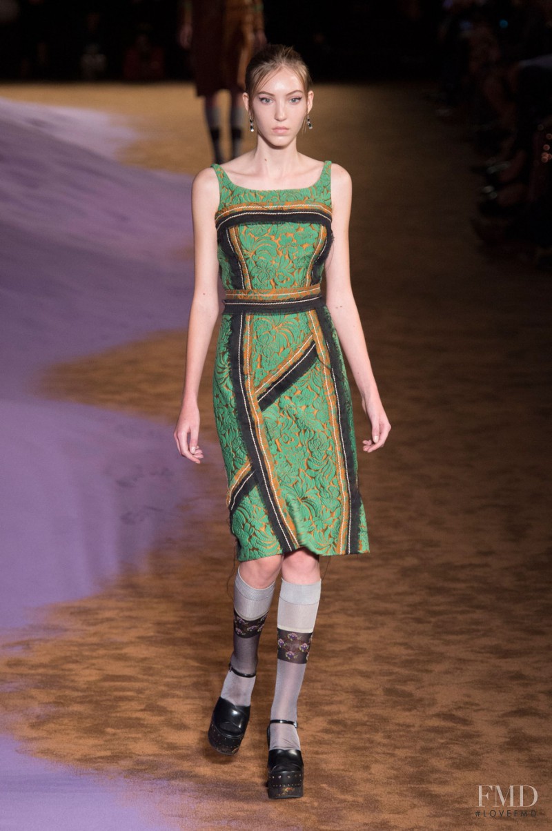 Ella Richards featured in  the Prada fashion show for Spring/Summer 2015