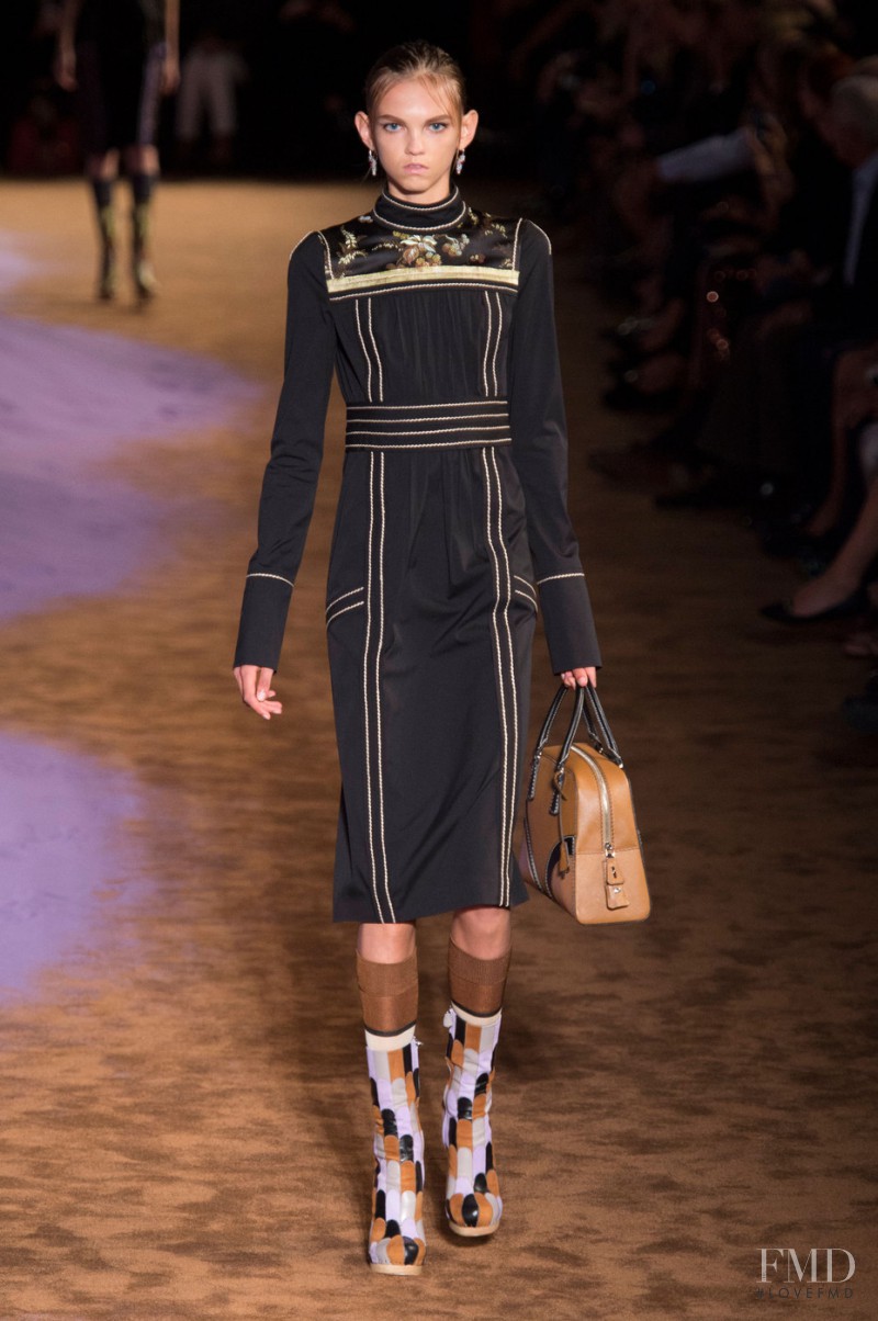 Molly Bair featured in  the Prada fashion show for Spring/Summer 2015