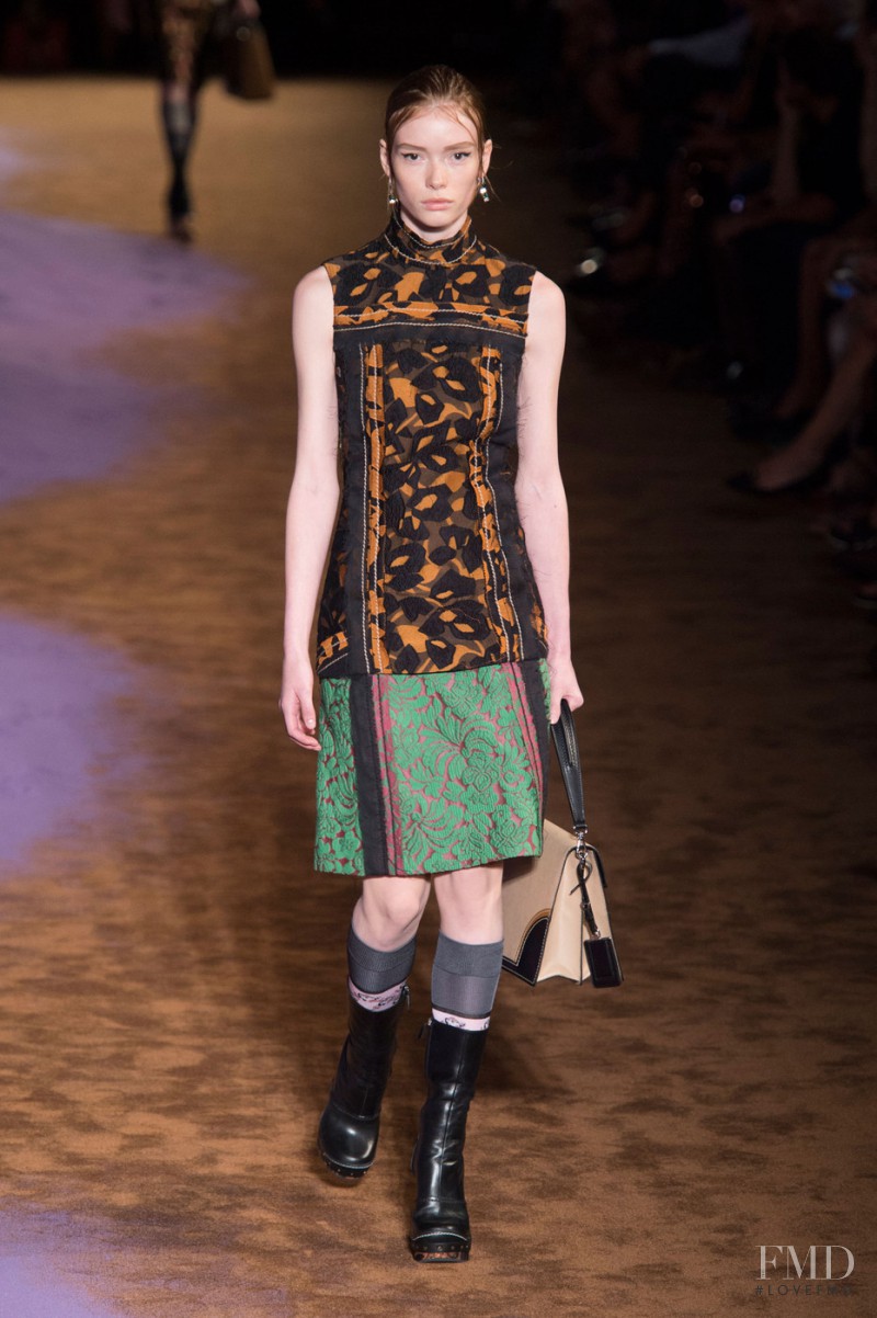 Julia Hafstrom featured in  the Prada fashion show for Spring/Summer 2015