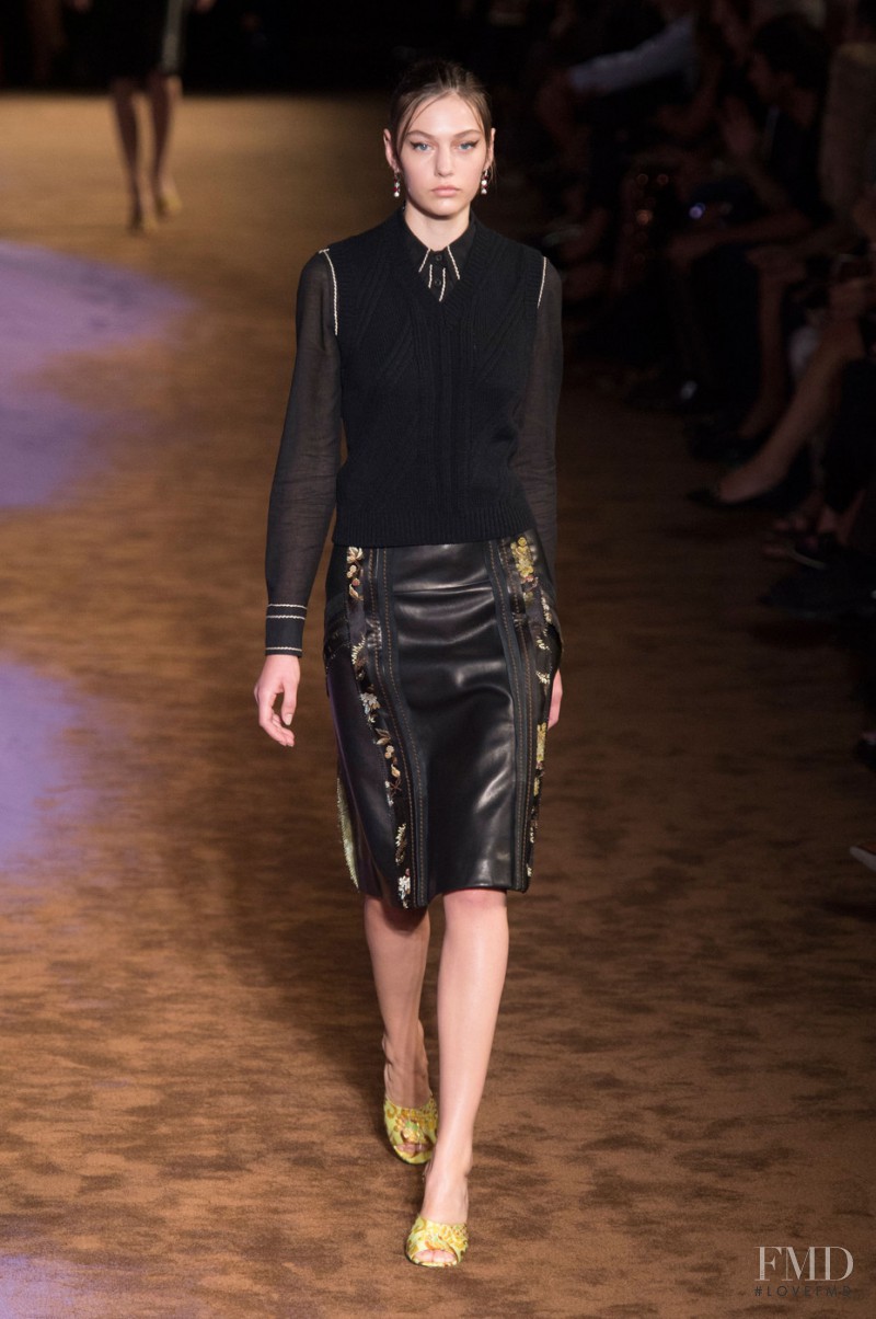 Marta Placzek featured in  the Prada fashion show for Spring/Summer 2015