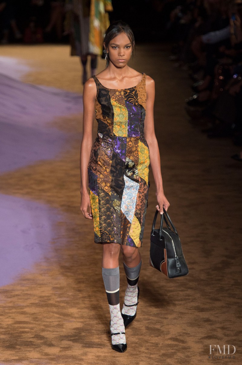 Emely Montero featured in  the Prada fashion show for Spring/Summer 2015