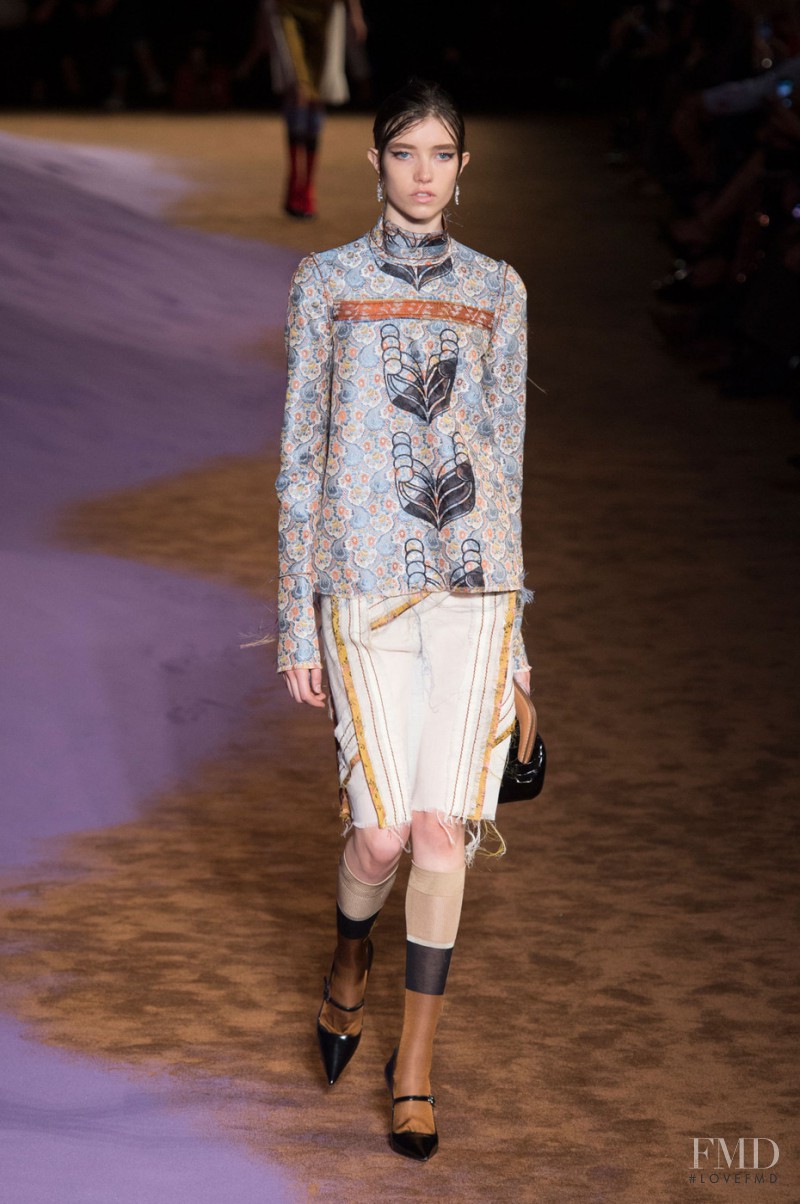 Grace Hartzel featured in  the Prada fashion show for Spring/Summer 2015