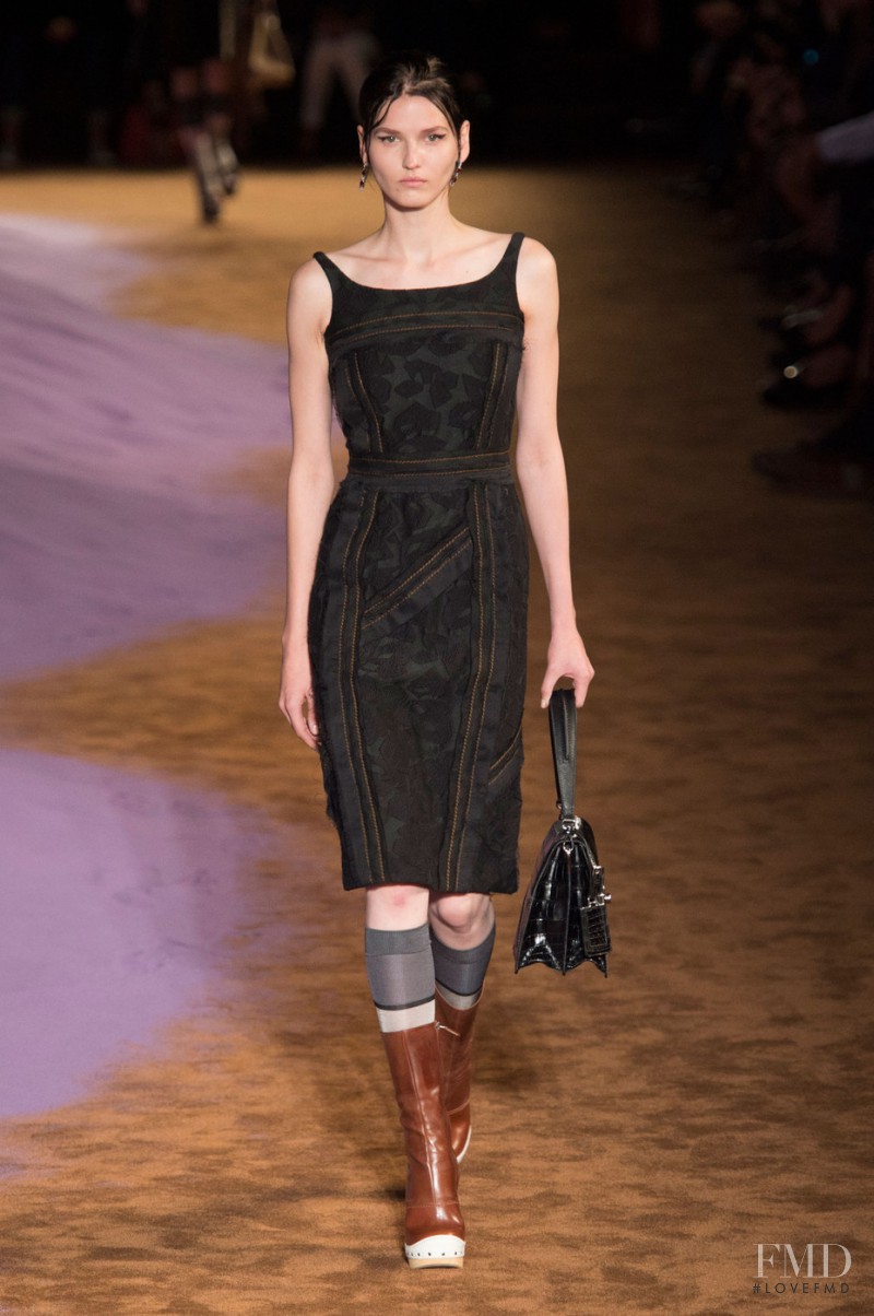 Katlin Aas featured in  the Prada fashion show for Spring/Summer 2015