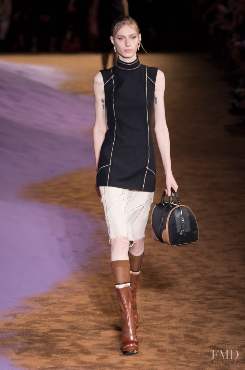 Julia Nobis featured in  the Prada fashion show for Spring/Summer 2015